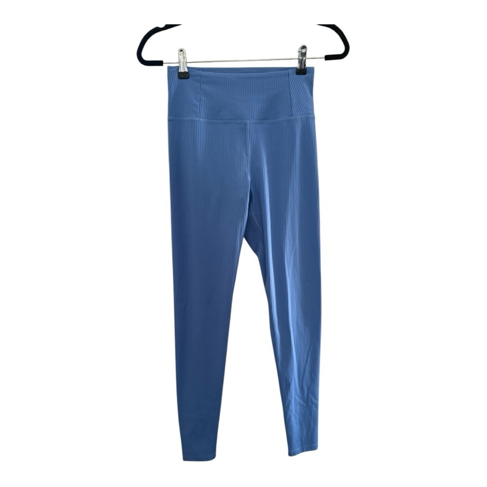 Girlfriend Collective High Rise Blue Ripped Full Length Leggings Size Small